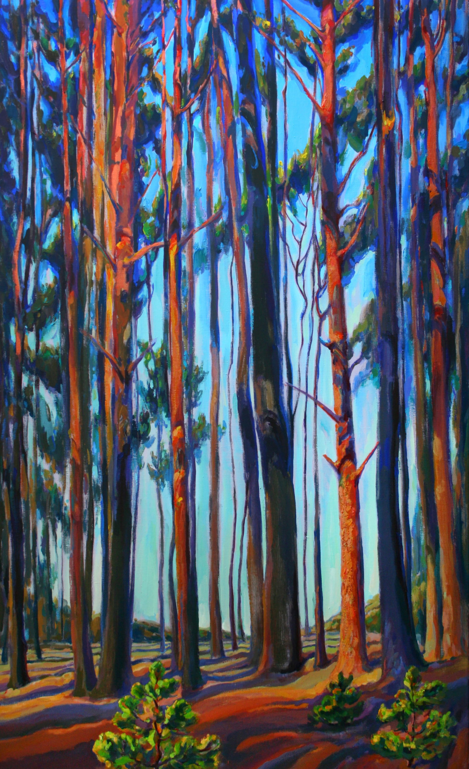 Acrylic painting Pine forest in summer Leonid Pavlenko: 120PAVL Painter: Leonid Pavlenko Size: 160x100 cm/62.99x39.37 inches Components: acrylic, oil, canvas Original painting CONDITION: excellent ARTIST: Born on April 23, 1970 in the village. Bondarivka, 