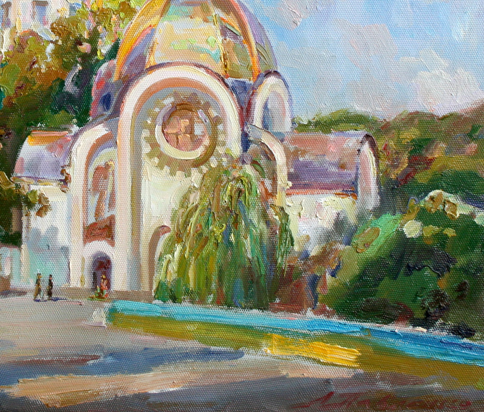 Oil painting Church in the city Leonid Pavlenko - 5