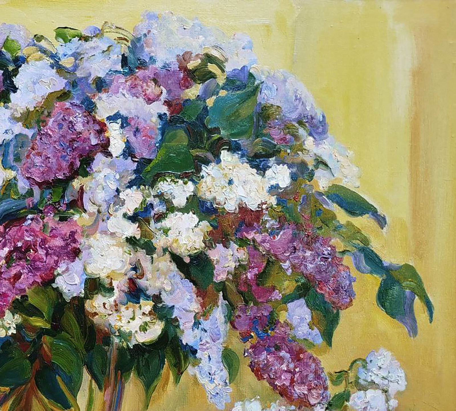 Oil painting Bouquets on a golden background Leonid Pavlenko - 3