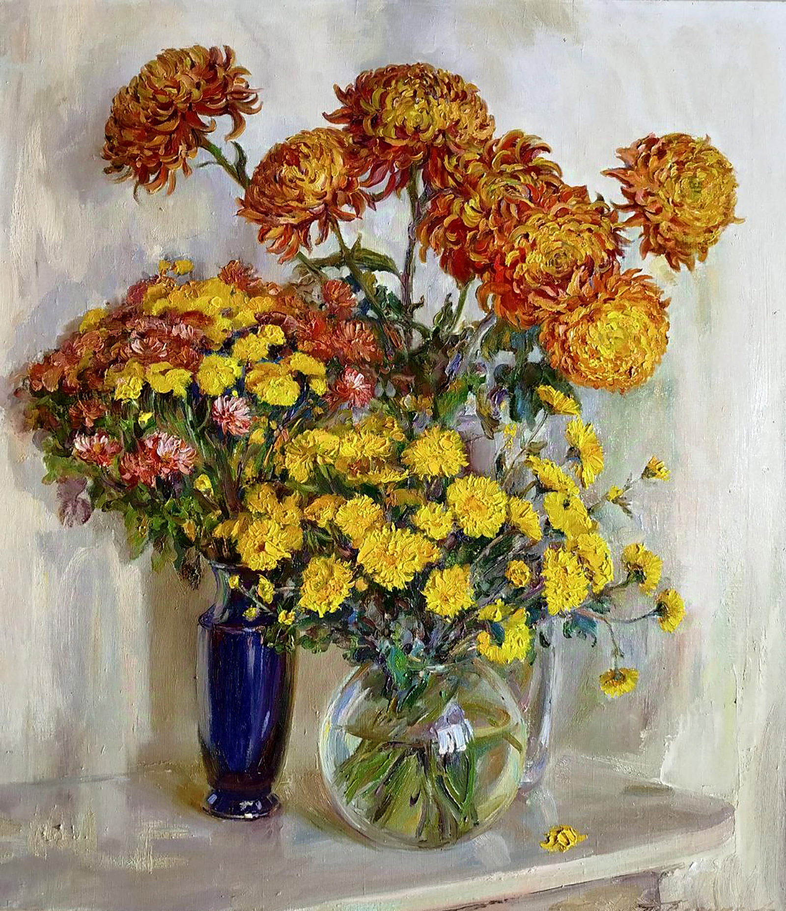 Oil painting Autumn bouquet Leonid Pavlenko: 136PAVL Painter: Leonid Pavlenko Size: 80x70 cm/31.49x27.55 inches Components: oil, canvas Original painting CONDITION: excellent ARTIST: Born on April 23, 1970 in the village. Bondarivka, Zhytomyr re