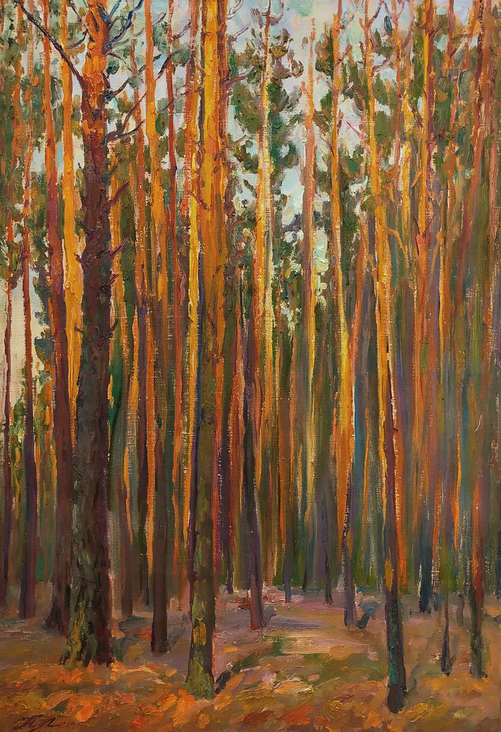 Oil painting Pine forest Leonid Pavlenko: 153PAVL Painter: Leonid Pavlenko Size: 80x55 cm/31.49x21.65 inches Components: oil, canvas Original painting CONDITION: excellent ARTIST: Born on April 23, 1970 in the village. Bondarivka, Zhytomyr re