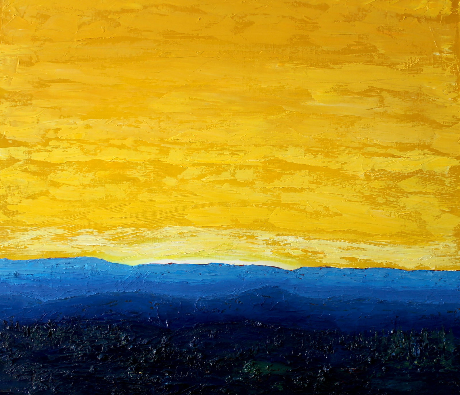 Oil painting Yellow dawn Andriy Klishyn: 7KLISH Painter: Andriy Klishyn Size: 65x75 cm/25.59x29.52 inches Components: oil, canvas Original painting CONDITION: excellent ARTIST: Born on February 27, 1958 in the city of Kirovabad, Republic of 