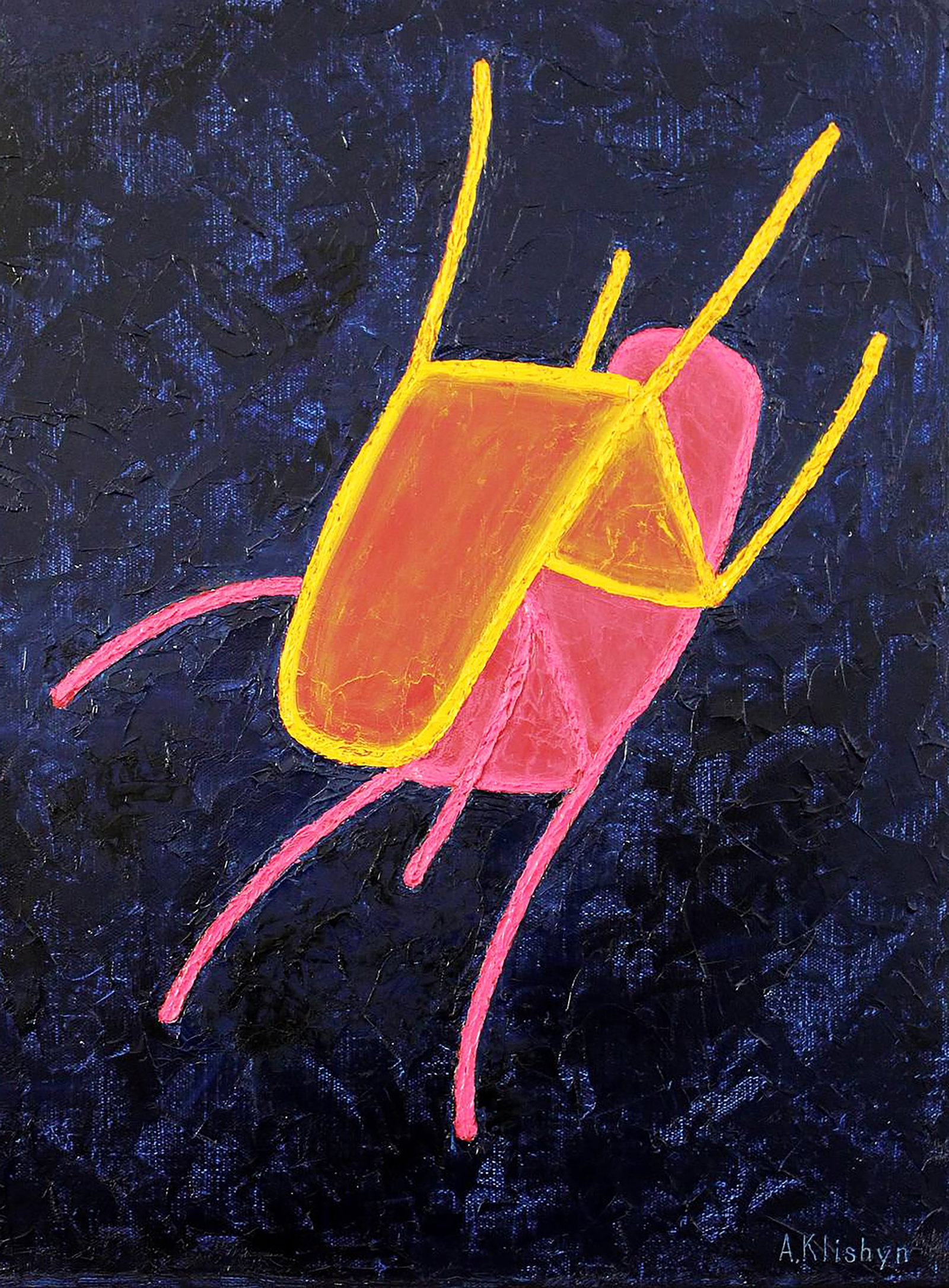 Oil painting Unusual Love Andriy Klishyn: 32KLISH Painter: Andriy Klishyn Size: 60x45 cm/23.62x17.71 inches Components: oil, dvp Original painting - series "Kamasutra Chairs #4" CONDITION: excellent ARTIST: Born on February 27, 1958 in the ci