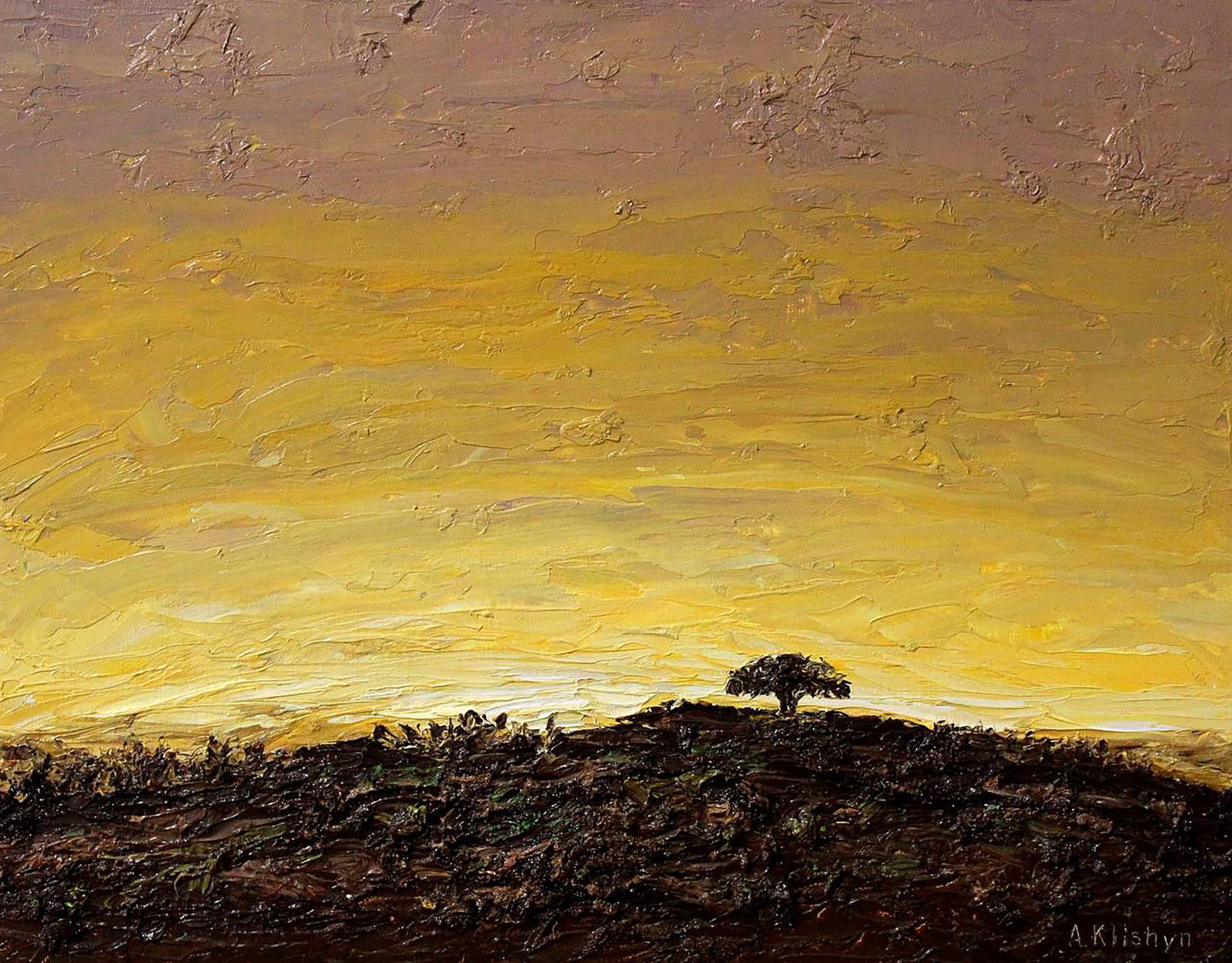 Oil painting Morning savannah Andriy Klishyn: 44KLISH Painter: Andriy Klishyn Size: 32x41 cm/12.59x16.14 inches Components: oil, dvp Original painting CONDITION: excellent ARTIST: Born on February 27, 1958 in the city of Kirovabad, Republic of Az