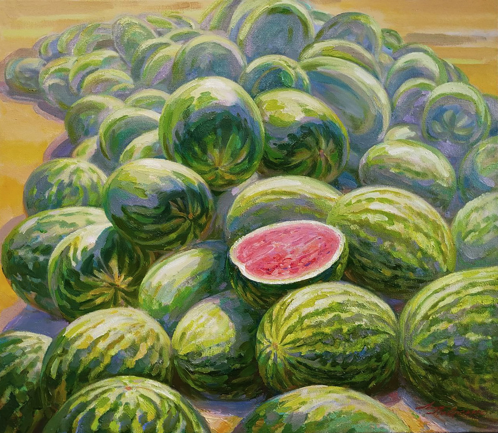 Oil painting Watermelon harvest Leonid Pavlenko (1 of 5)