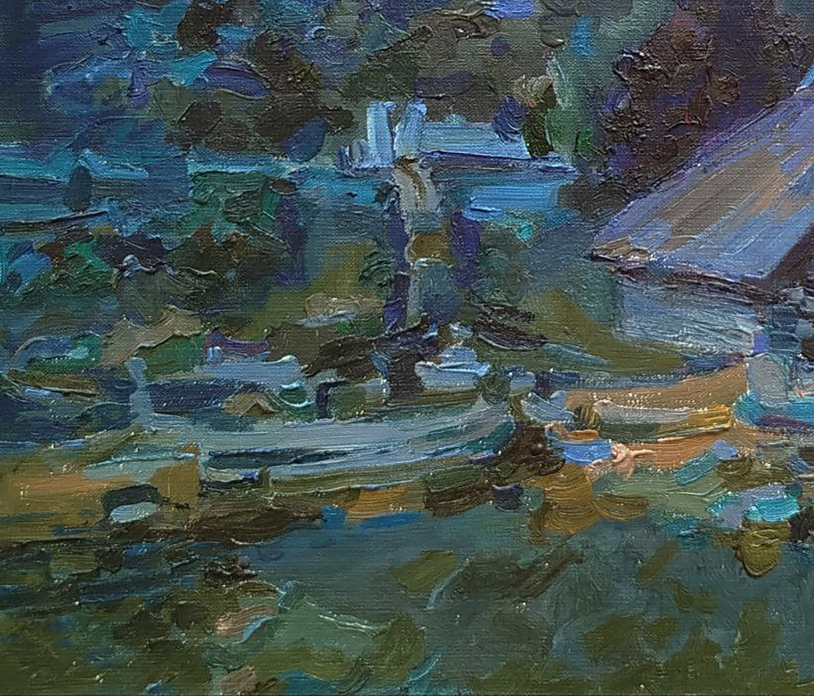 Oil painting Twilight in the village Leonid Pavlenko - 3