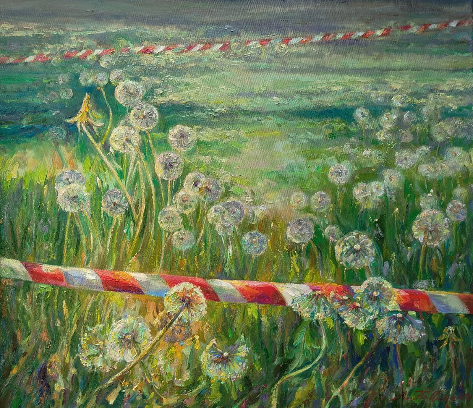 Oil painting Dandelions in the field Leonid Pavlenko: 175PAVL Painter: Leonid Pavlenko Size: 75x85 cm/29.52x33.46 inches Components: oil, canvas Original painting CONDITION: excellent ARTIST: Born on April 23, 1970 in the village. Bondarivka, Zhytomyr re