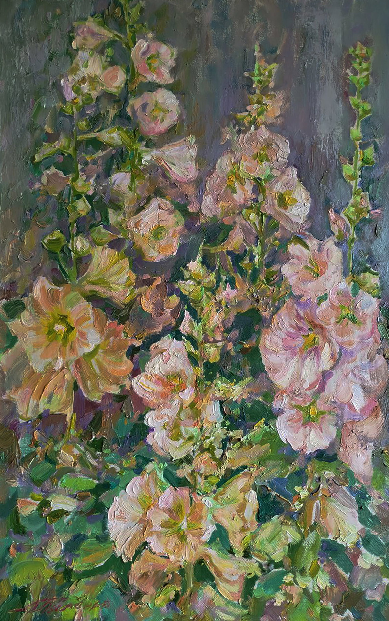 Oil painting Flowers in the garden Leonid Pavlenko: 178PAVL Painter: Leonid Pavlenko Size: 70x45 cm/27.55x17.71 inches Components: oil, canvas Original painting CONDITION: excellent ARTIST: Born on April 23, 1970 in the village. Bondarivka, Zhytomyr re