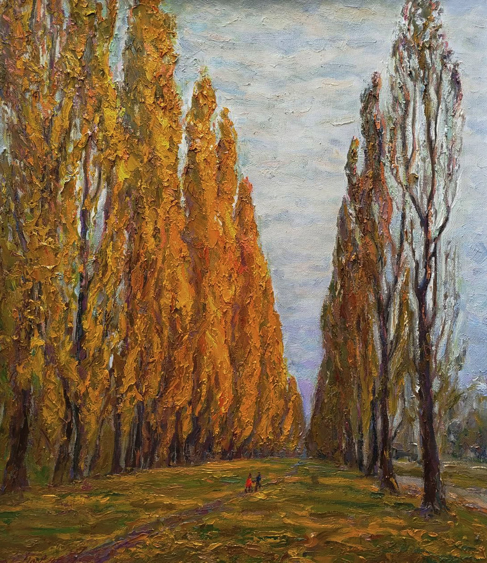 Oil painting Autumn alley of the park Leonid Pavlenko: 187PAVL Painter: Leonid Pavlenko Size: 70x60 cm/27.55x23.62 inches Components: oil, canvas Original painting CONDITION: excellent ARTIST: Born on April 23, 1970 in the village. Bondarivka, Zhytomyr re