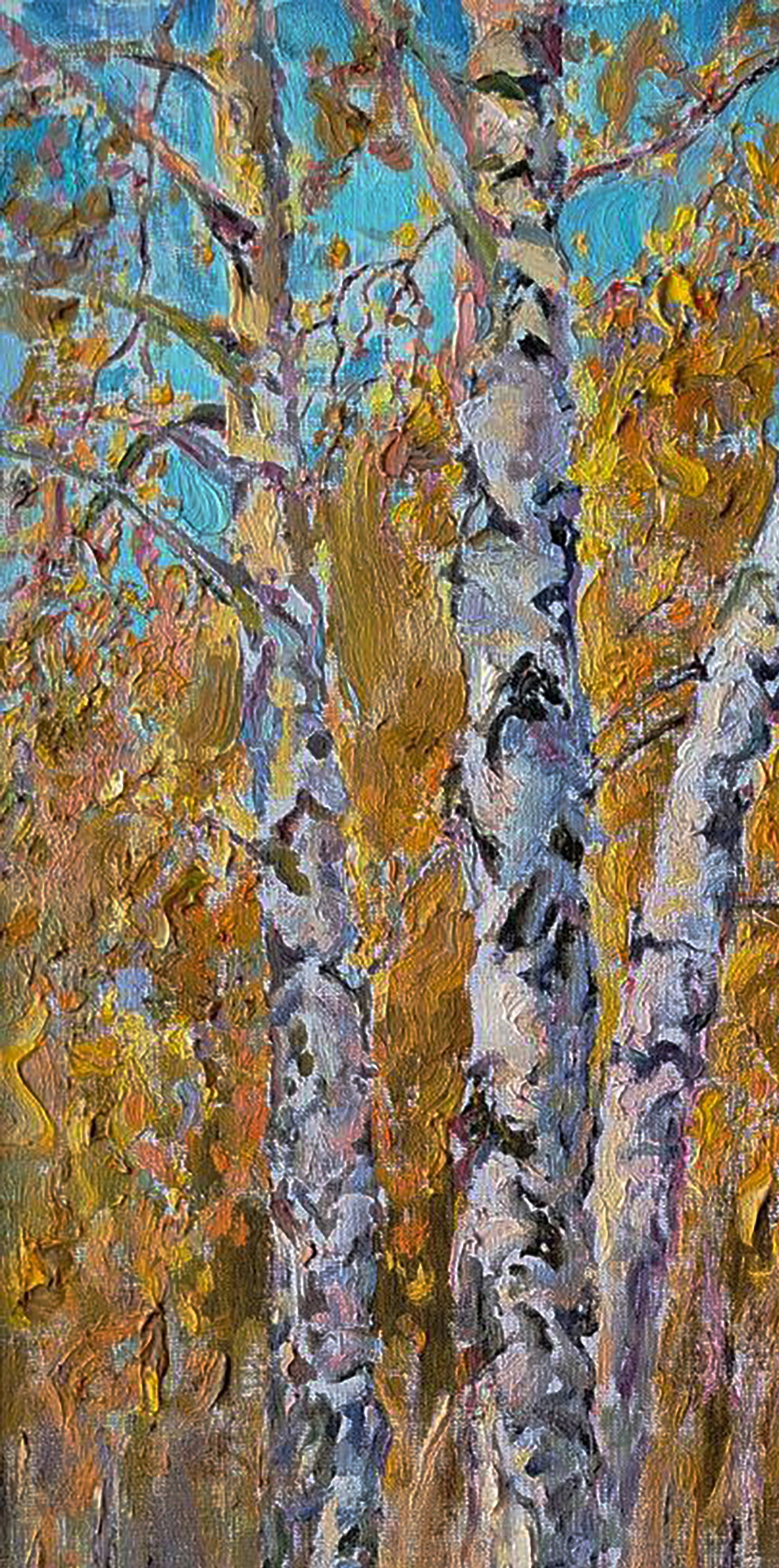 Oil painting Autumn birch forest Leonid Pavlenko - 4