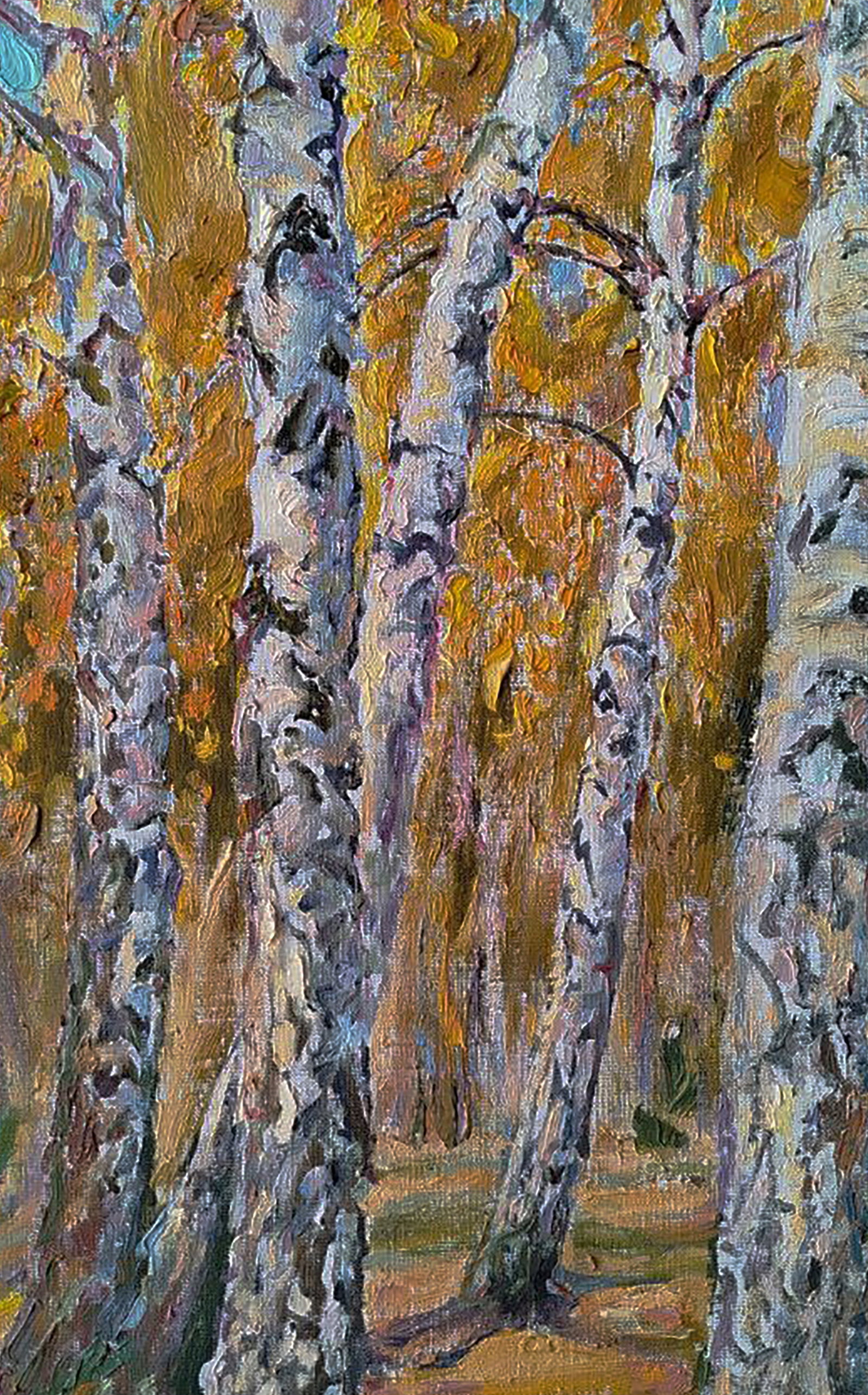 Oil painting Autumn birch forest Leonid Pavlenko - 6