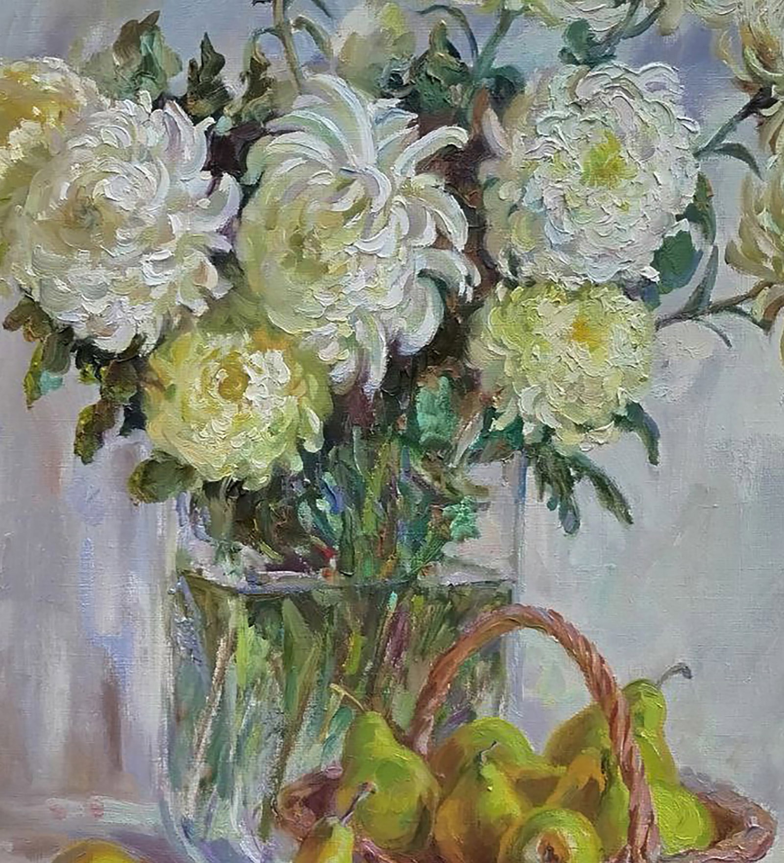 Oil painting Pears with flowers Leonid Pavlenko - 6