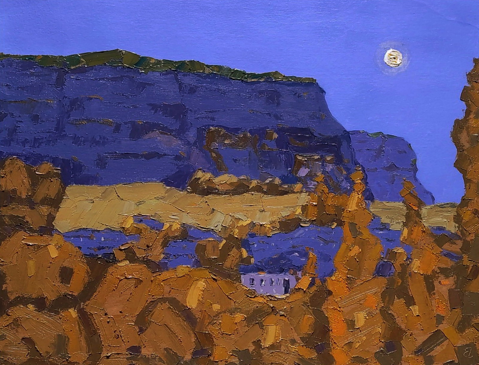 Oil painting Mountain canyon Yaroslav Savchyn: 106SAVCH Painter: Yaroslav Savchyn Size: 50x65 cm/19.68x25.59 inches Components: oil, canvas on cardboard Original painting CONDITION: excellent ARTIST: Yaroslav Dmytrovych Savchyn He was born, lives 
