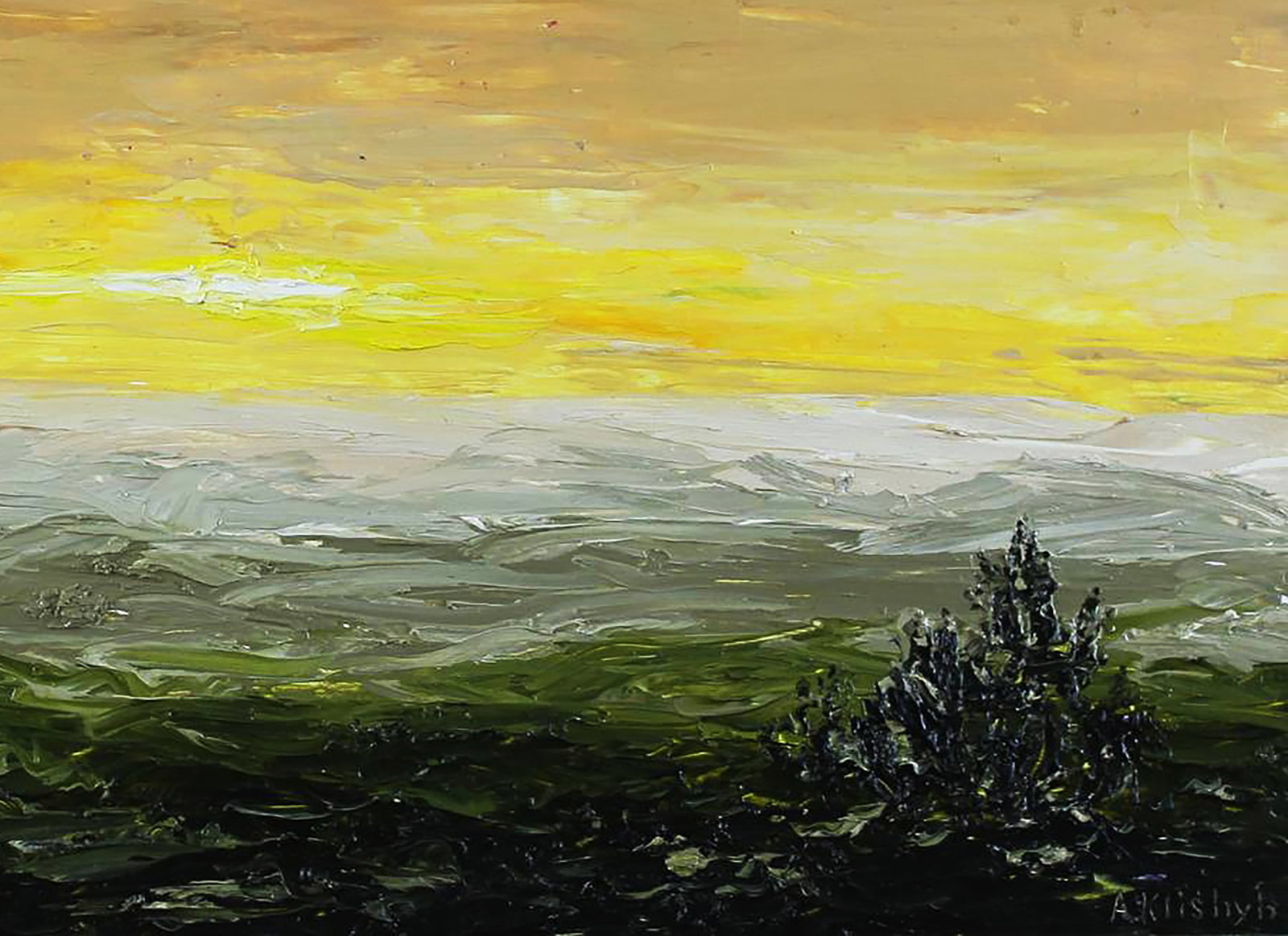 Oil painting Beige landscape Andriy Klishyn - 5