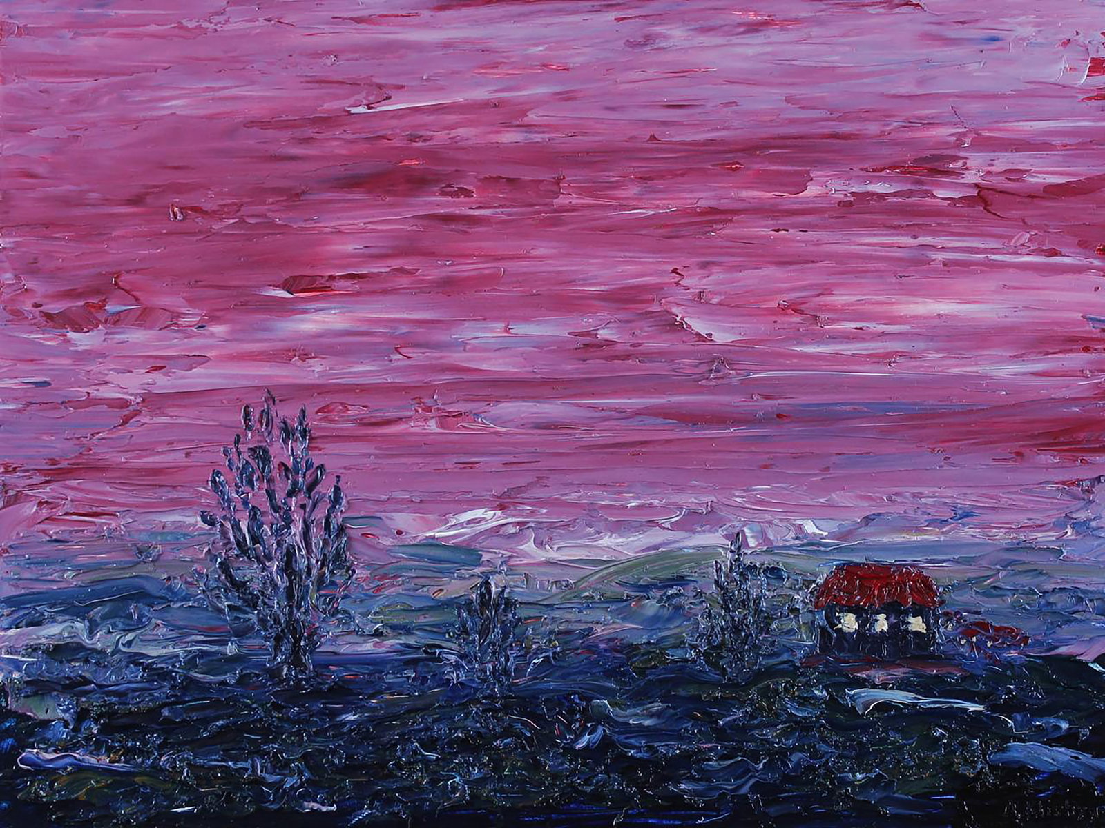 Oil painting Landscape from a fairy tale Andriy Klishyn: 65KLISH Painter: Andriy Klishyn Size: 30x40 cm/11.81x15.74 inches Components: oil, dvp Original painting CONDITION: excellent ARTIST: Born on February 27, 1958 in the city of Kirovabad, Republic of Az