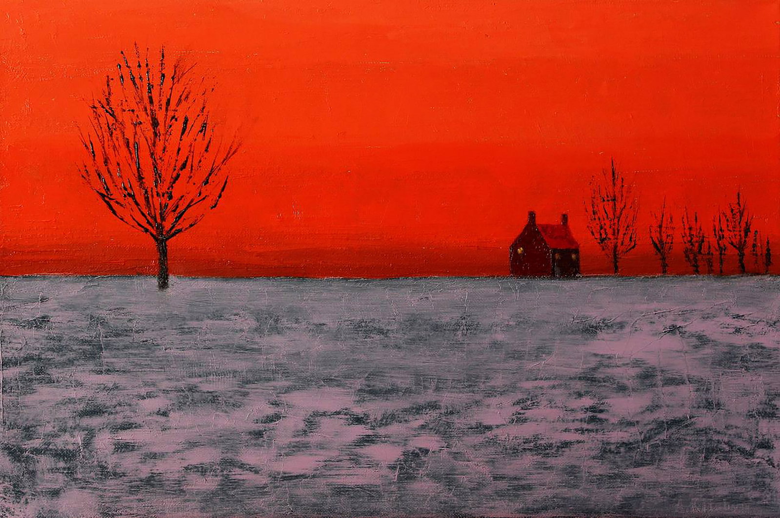 Oil painting House in the steppe Andriy Klishyn: 71KLISH Painter: Andriy Klishyn Size: 45x60 cm/17.71x23.62 inches Components: oil, canvas Original painting CONDITION: excellent ARTIST: Born on February 27, 1958 in the city of Kirovabad, Republic of