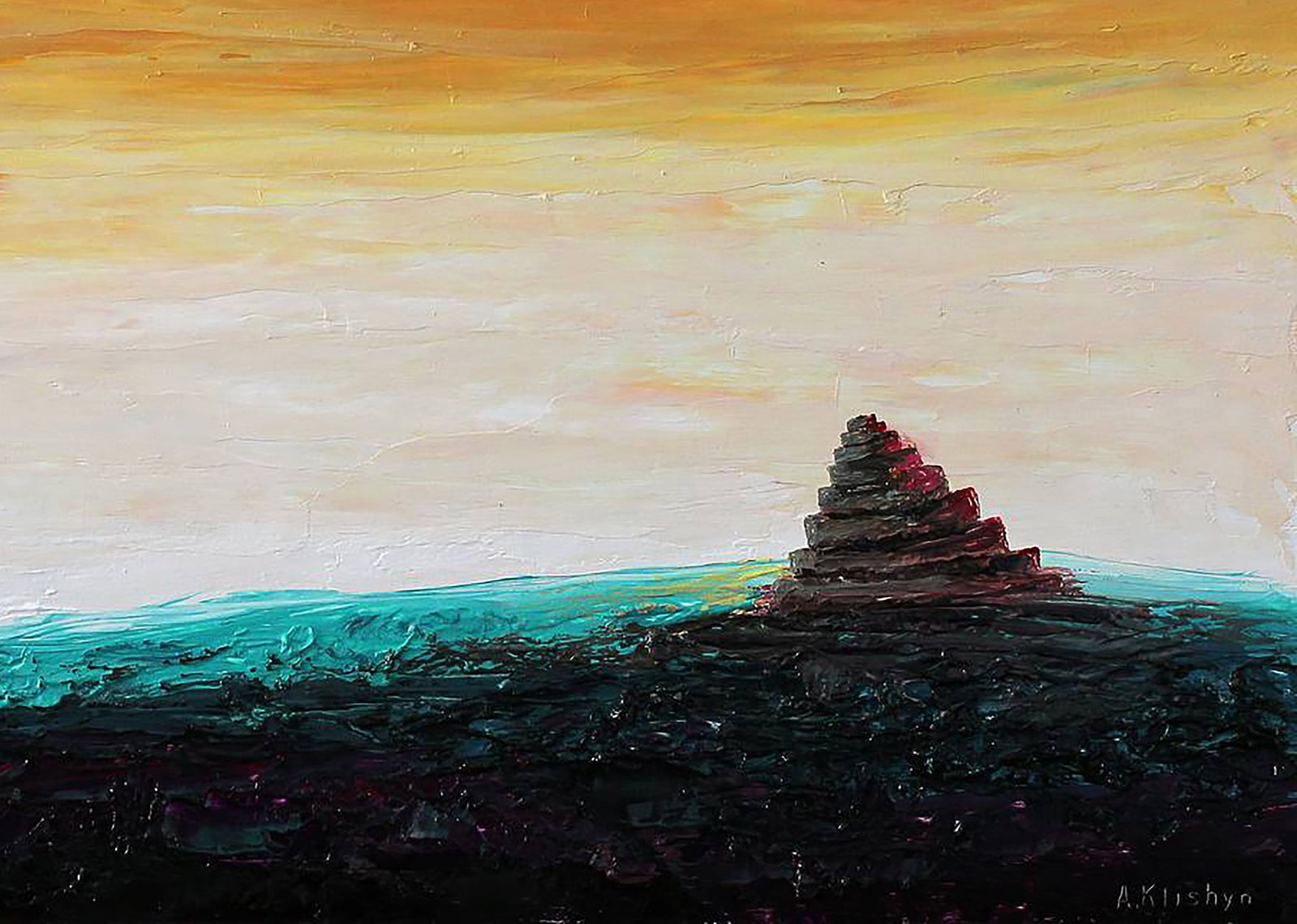 Oil painting Orange Sunset Andriy Klishyn - 5