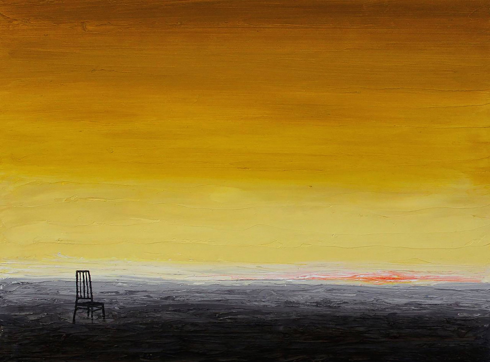 Oil painting Lonely chair Andriy Klishyn: 83KLISH Painter: Andriy Klishyn Size: 30x40 cm/11.81x15.74 inches Components: oil, Hardboard Original painting CONDITION: excellent ARTIST: Born on February 27, 1958 in the city of Kirovabad, Republic