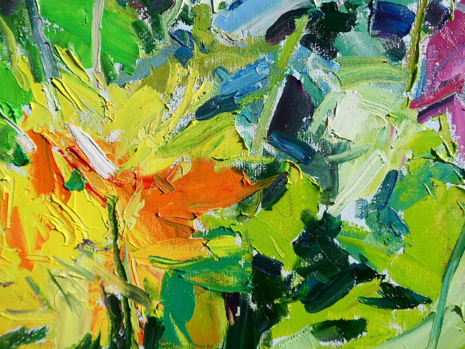 Oil painting Wild Dahlia Flowers Yegor Dulin - 5