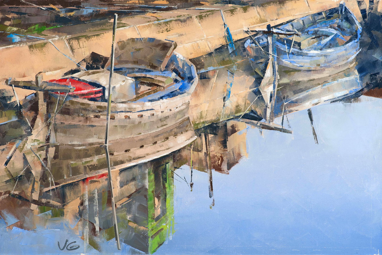 Oil painting Pier Volodymyr Gluhomanyuk: 3GLUX Painter: Volodymyr Gluhomanyuk Size: 60x90 cm/23.62x35.43 inches Components: oil, canvas Original painting CONDITION: excellent ARTIST: Volodymyr Gluhomanyuk I was born in 1964, in Kyiv. I live 