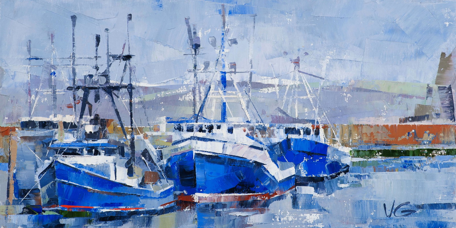 Oil painting Seagulls Volodymyr Gluhomanyuk: 9GLUX Painter: Volodymyr Gluhomanyuk Size: 35x70 cm/13.77x27.55 inches Components: oil, canvas Original painting CONDITION: excellent ARTIST: Volodymyr Gluhomanyuk I was born in 1964, in Kyiv. I live 