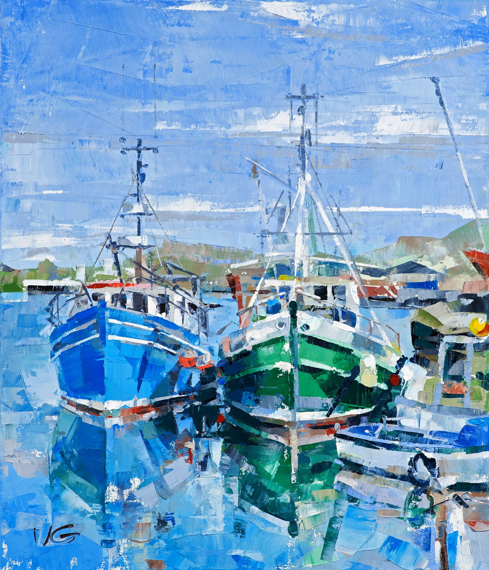 Oil painting Andalusia Volodymyr Gluhomanyuk: 10GLUX Painter: Volodymyr Gluhomanyuk Size: 70x60 cm/27.55x23.62 inches Components: oil, canvas Original painting CONDITION: excellent ARTIST: Volodymyr Gluhomanyuk I was born in 1964, in Kyiv. I live