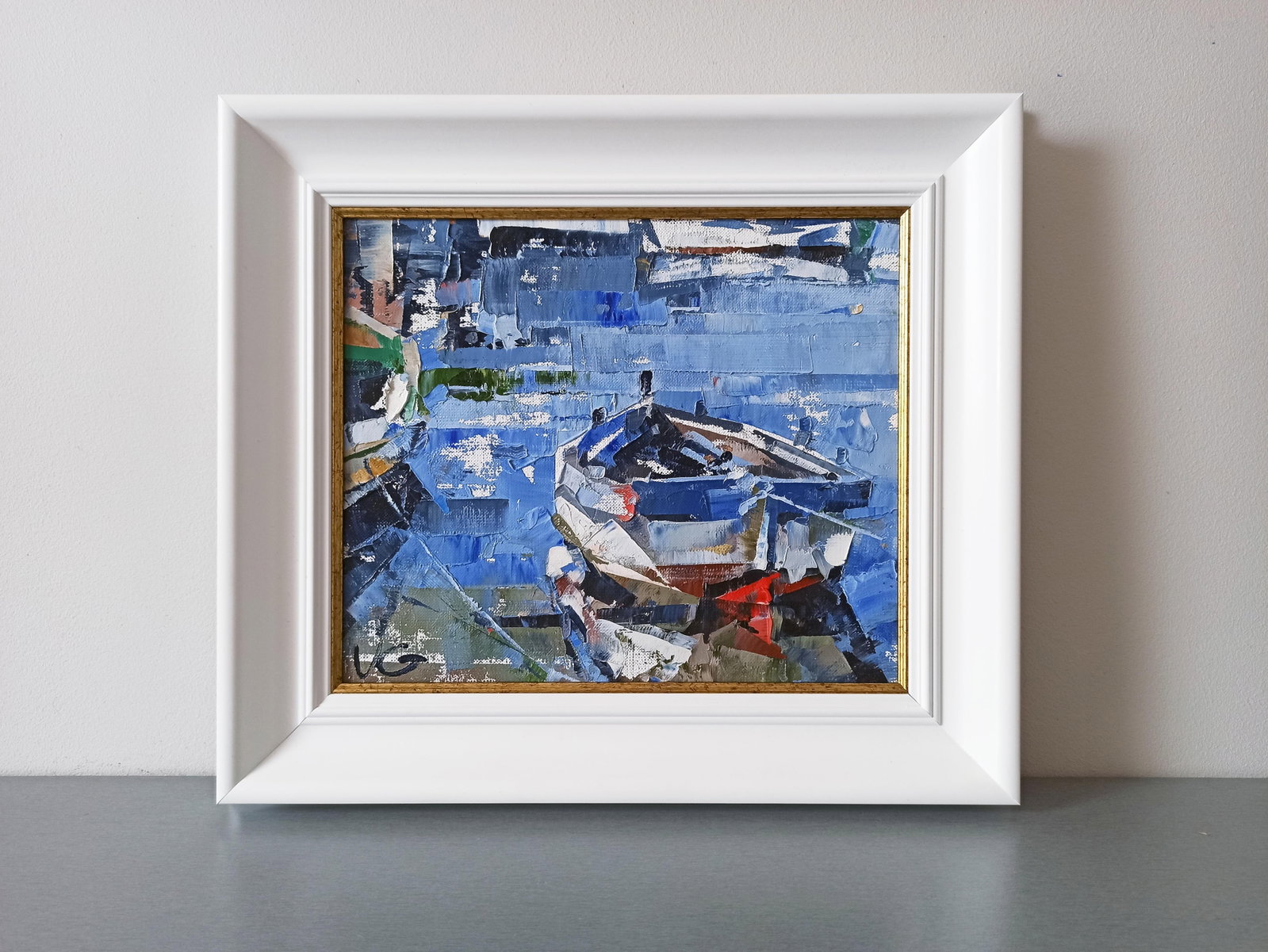 Oil painting Moored boat Volodymyr Gluhomanyuk - 2