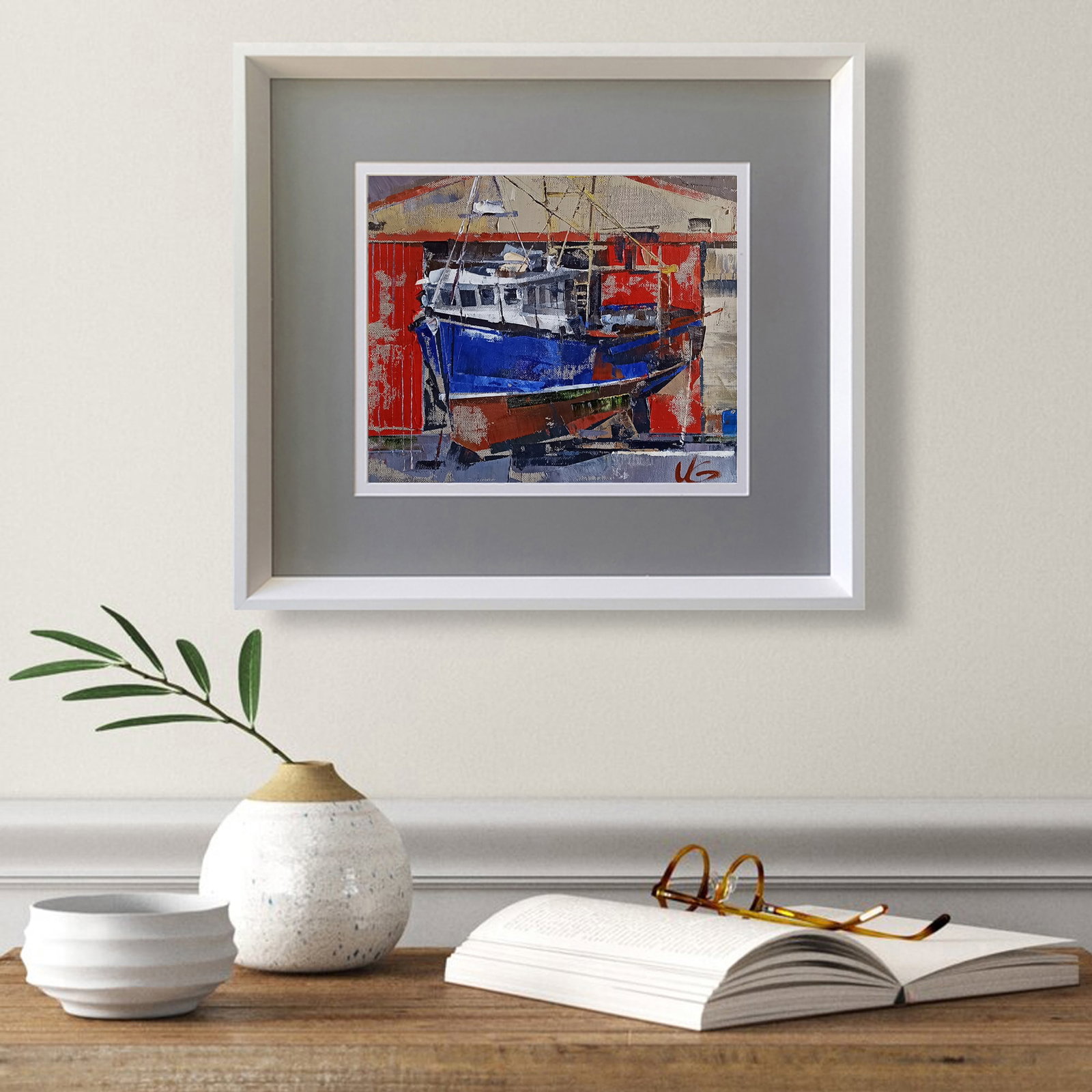 Oil painting The ship is under repair Volodymyr Gluhomanyuk - 3