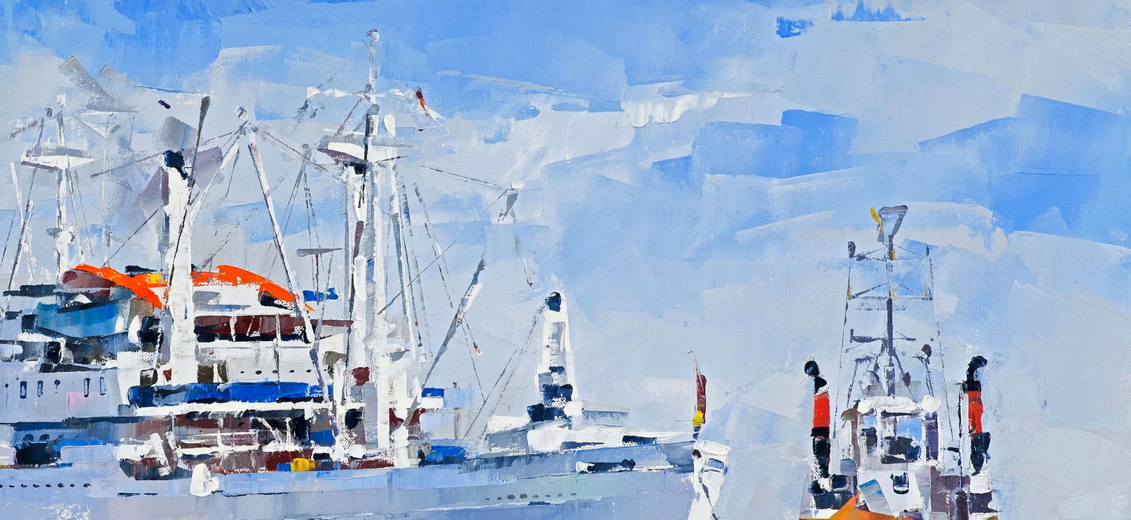 Oil painting Cargo ship Cap San Diego Volodymyr Gluhomanyuk - 5