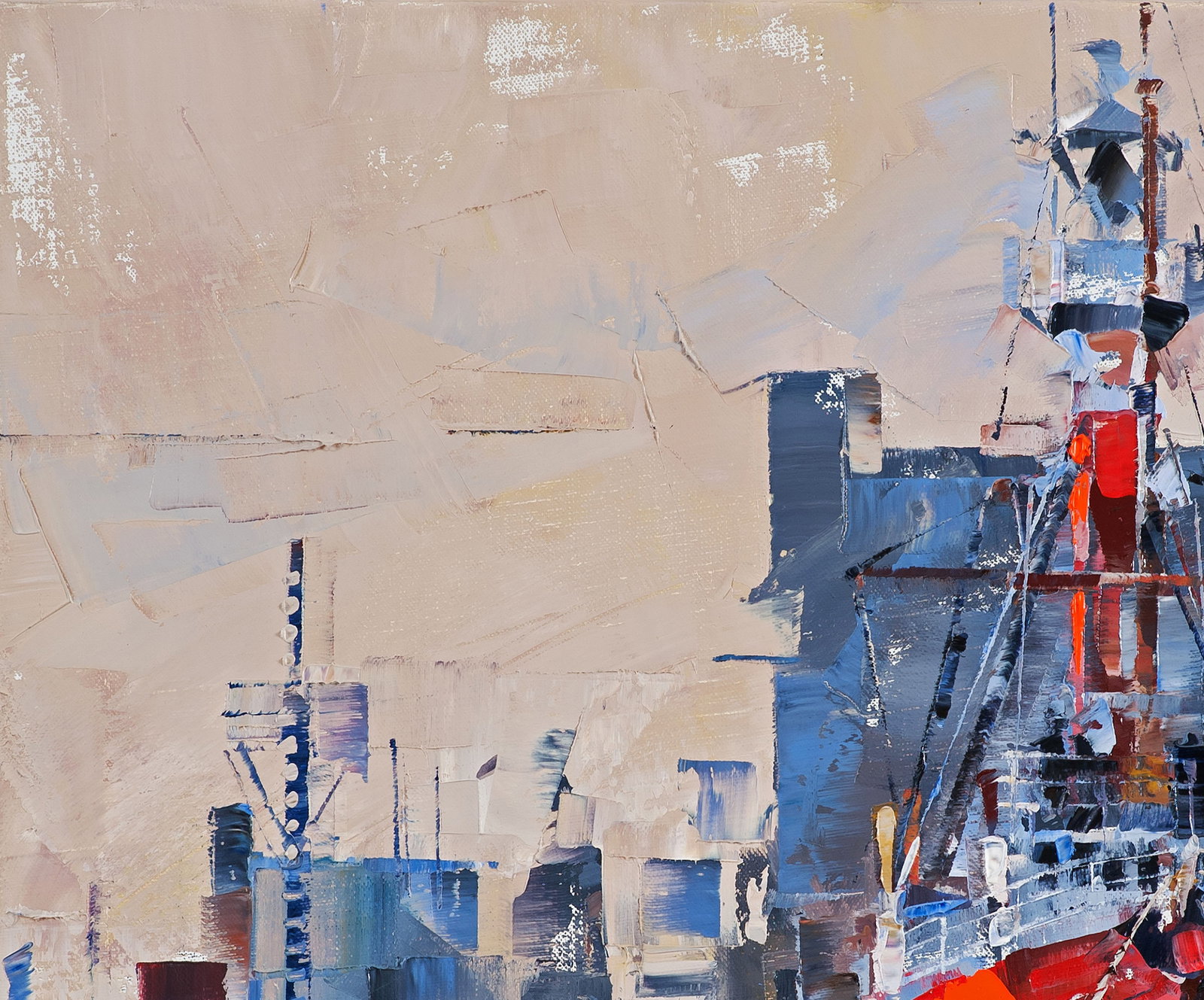 Oil painting Lighthouse ship return Volodymyr Gluhomanyuk - 5