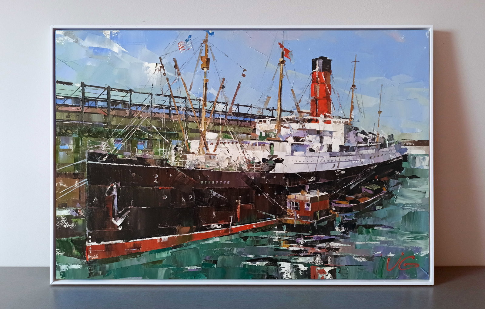 Oil painting Passenger ship Carpathia Volodymyr Gluhomanyuk - 2