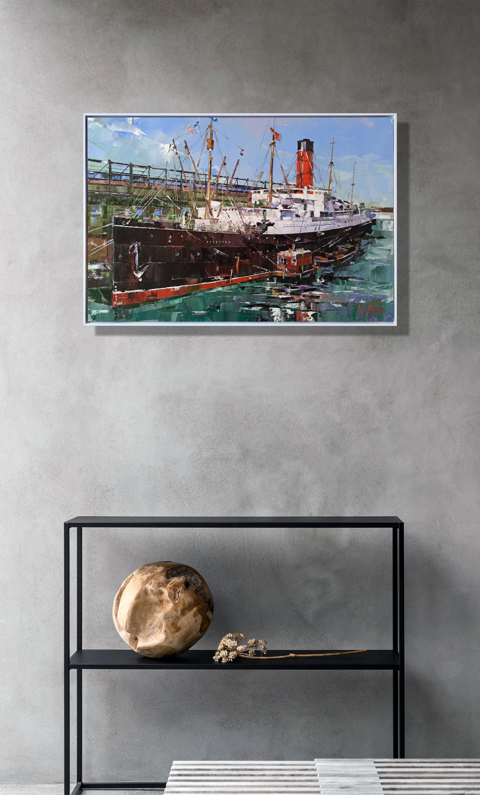 Oil painting Passenger ship Carpathia Volodymyr Gluhomanyuk - 3