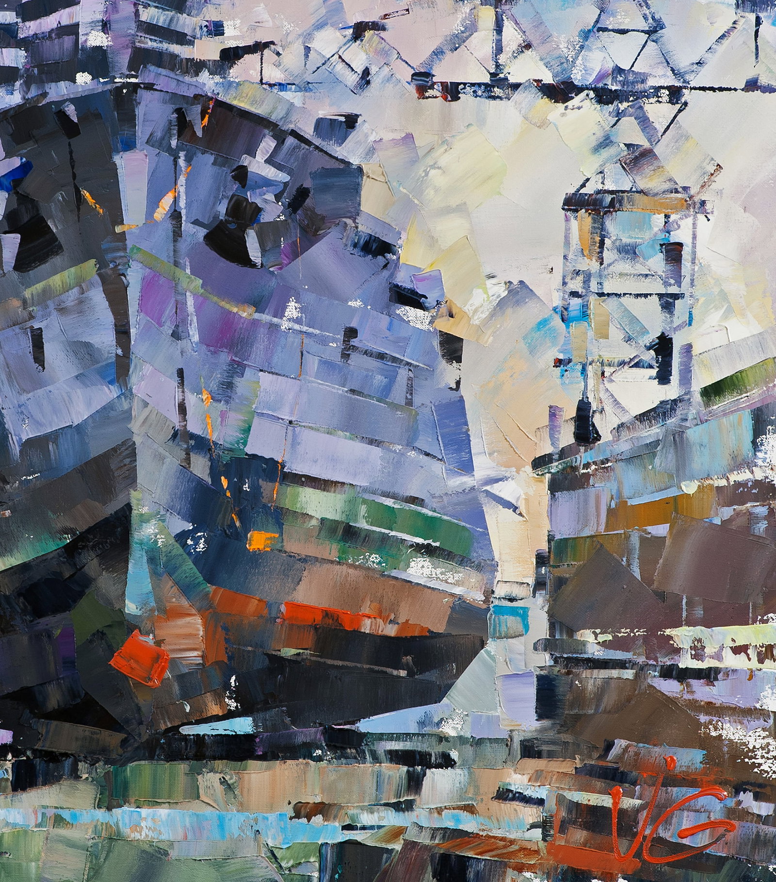 Oil painting USS TEXAS BB-35 in dry dock Volodymyr Gluhomanyuk - 8
