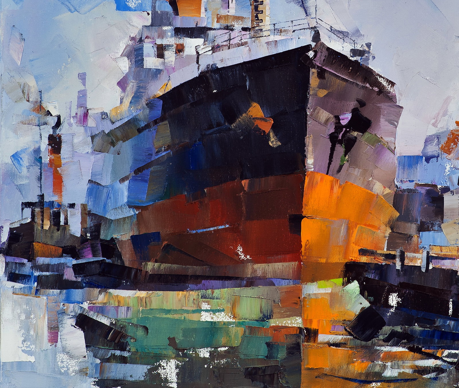 Oil painting Ships at the old lighthouse Volodymyr Gluhomanyuk - 7