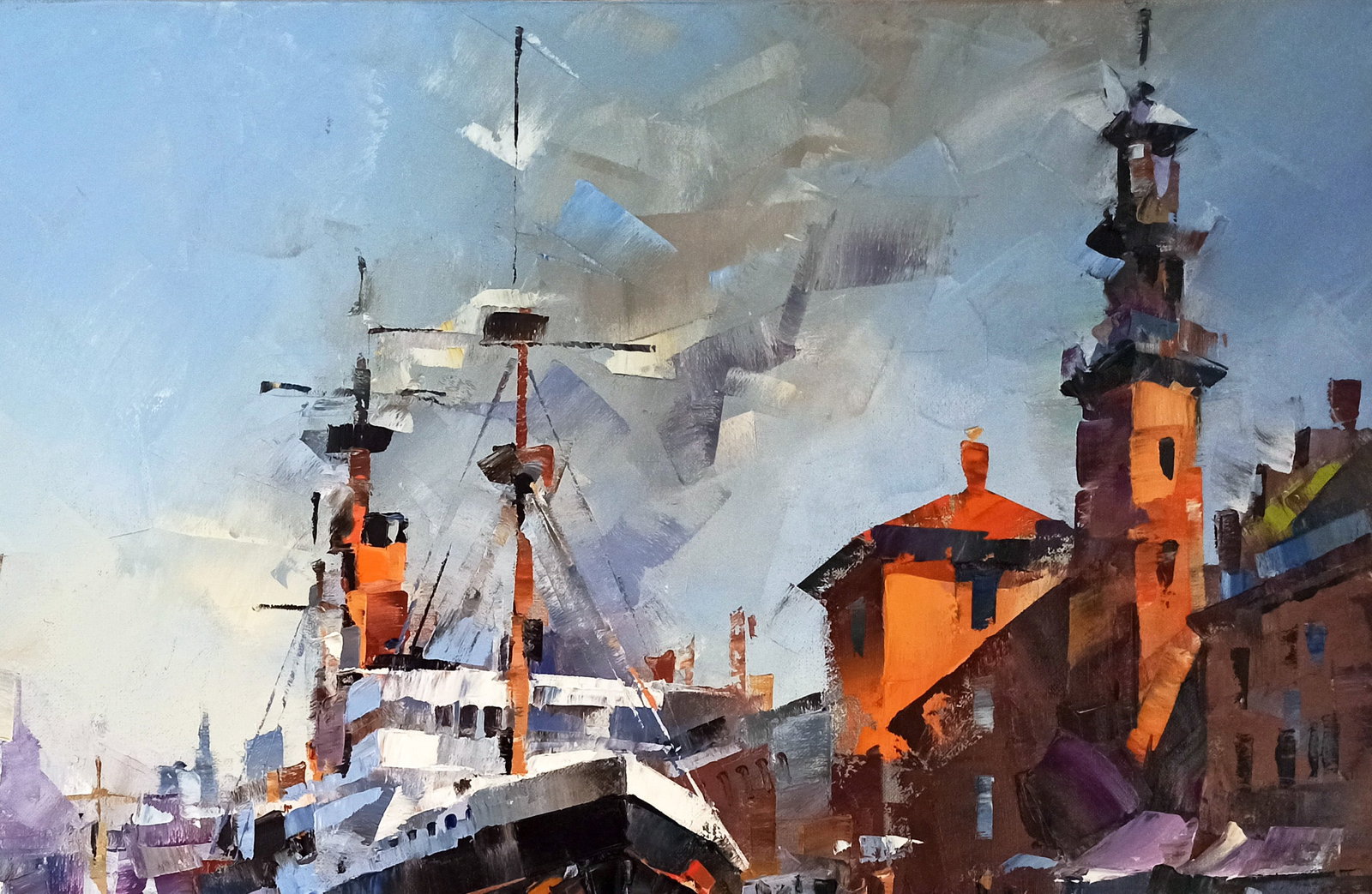 Oil painting Morning bustle Volodymyr Gluhomanyuk - 6