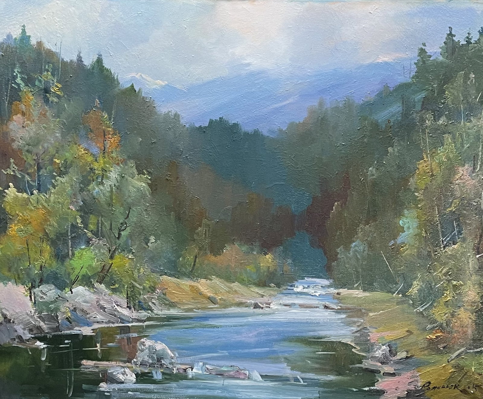 Oil painting Top to down Ivan Romanyuk: 74ROM Painter: Ivan Romanyuk S?ze: 80x65 cm/31,4x25,5 inches Components: oil, canvas Original painting CONDITION: exellent ARTIST: A native of Ivano-Frankivsk region, he lives and works in