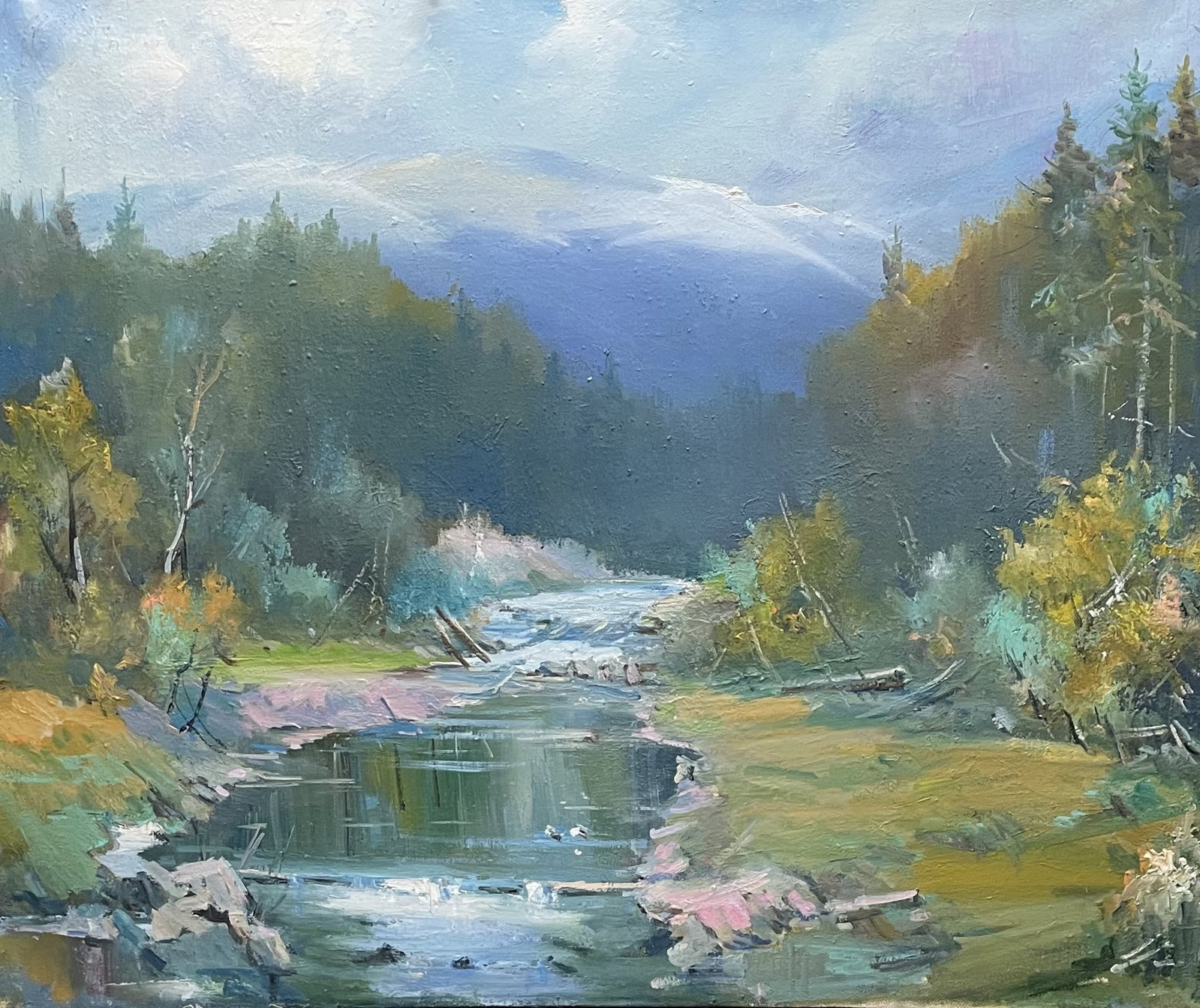Oil painting Clouds Ivan Romanyuk: 85ROM Painter: Ivan Romanyuk S?ze: 80x65 cm/31,4x25,5 inches Components: oil, canvas Original painting CONDITION: exellent ARTIST: A native of Ivano-Frankivsk region, he lives and works in Transcarpat