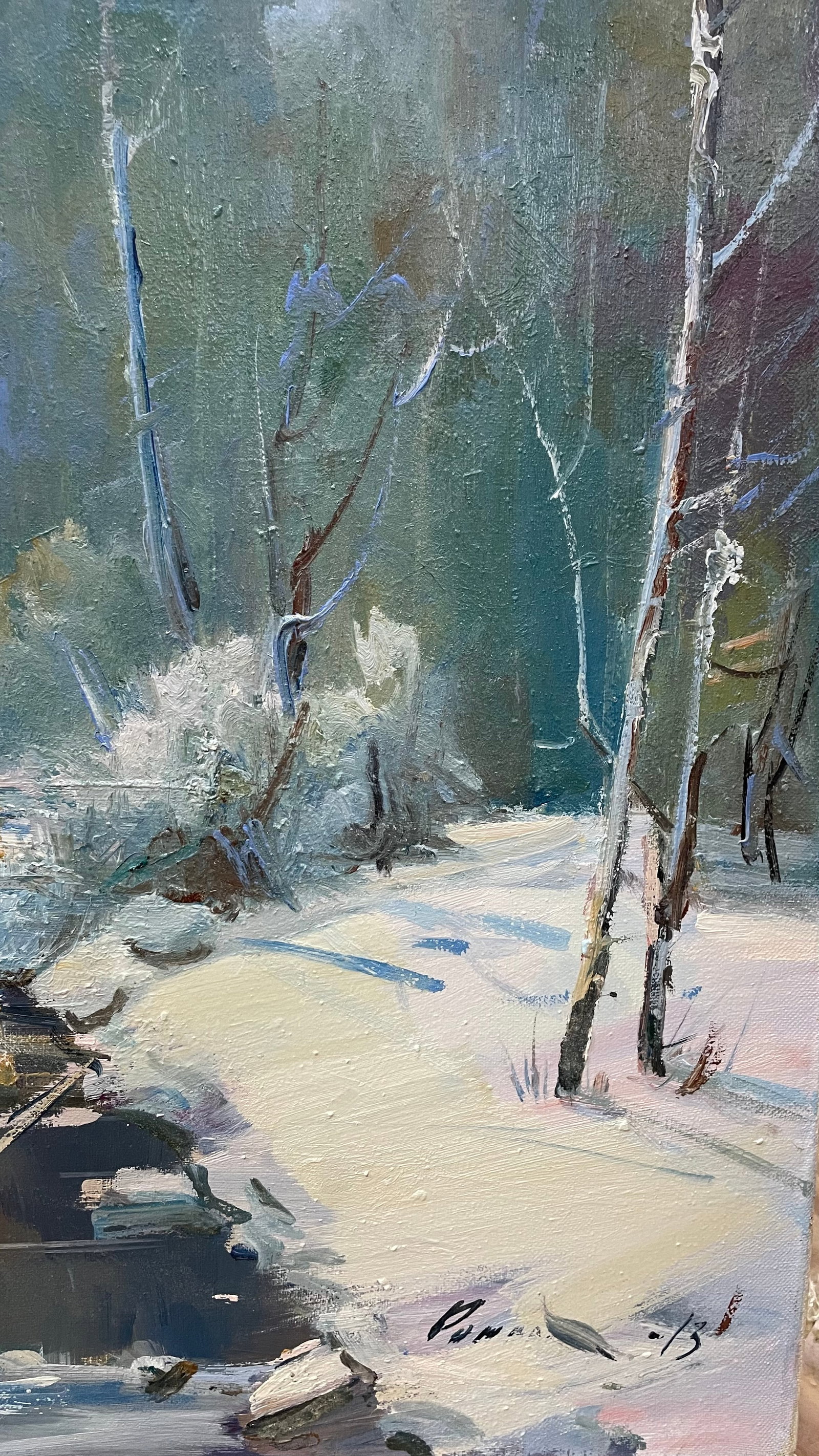 Oil painting Dridge in the winter Ivan Romanyuk - 7