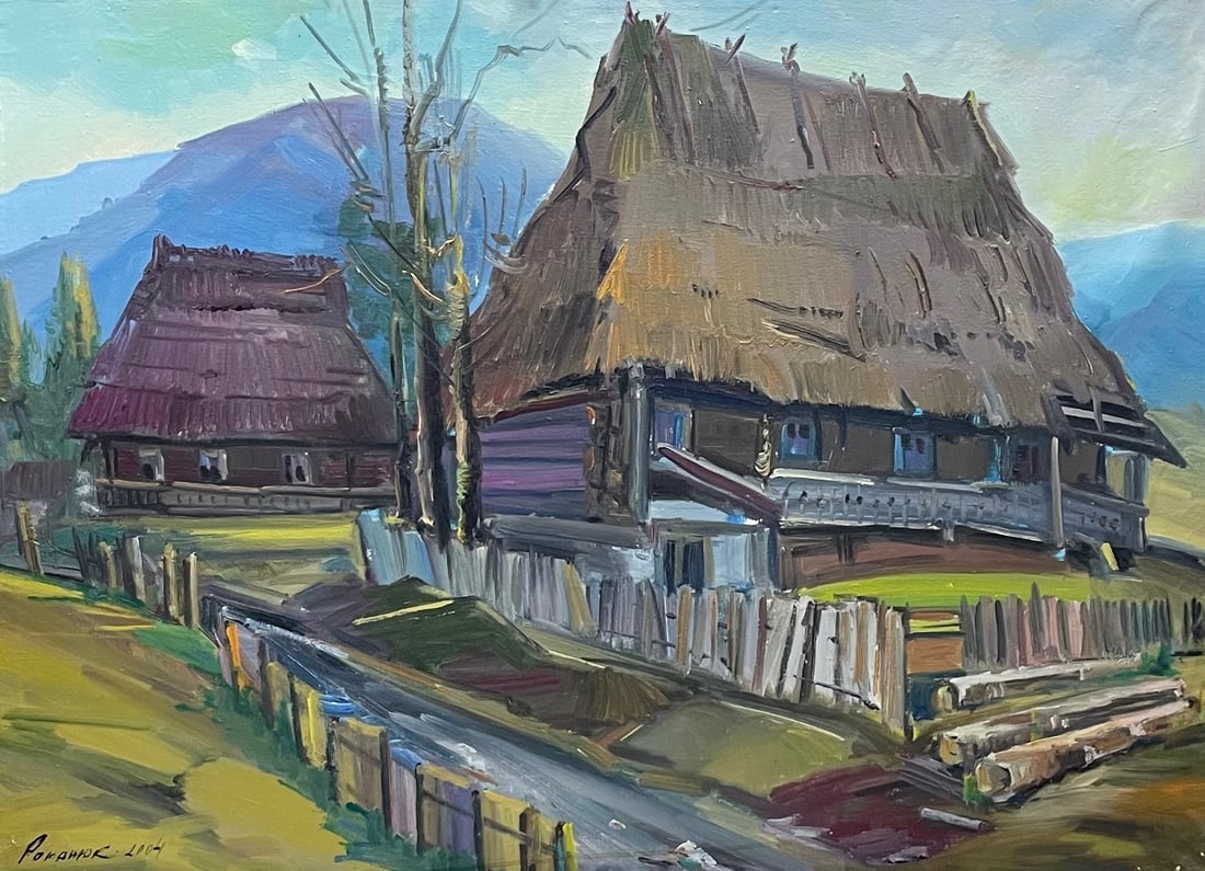 Oil painting Somewhere in the mountains Ivan Romanyuk: 108ROM Painter: Ivan Romanyuk S?ze: 80x60 cm/31,4x23,6 inches Components: oil, canvas Original painting CONDITION: exellent ARTIST: A native of Ivano-Frankivsk region, he lives and works in Transcarpa