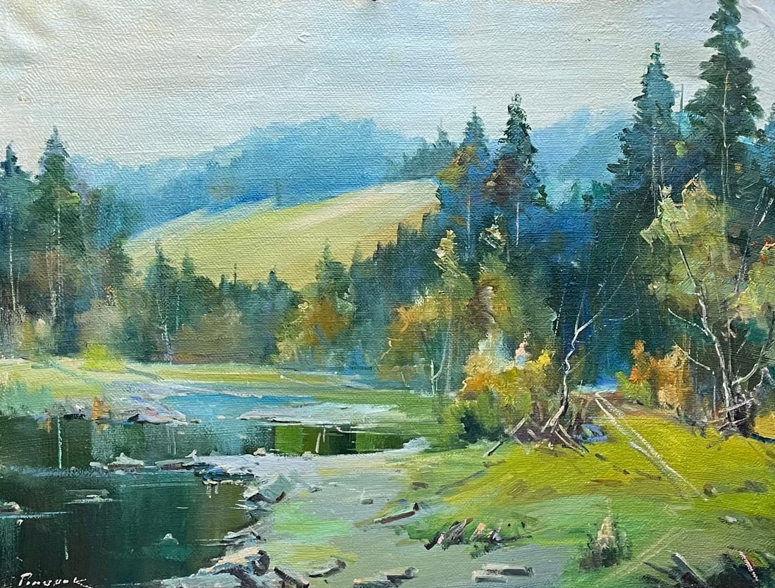 Oil painting River bend Ivan Romanyuk (1 of 9)