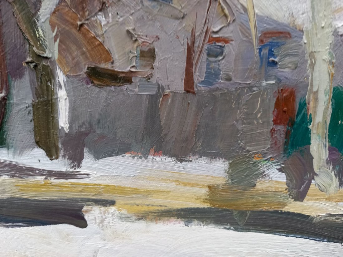 Oil painting Winter street Alex Ditriev - 3