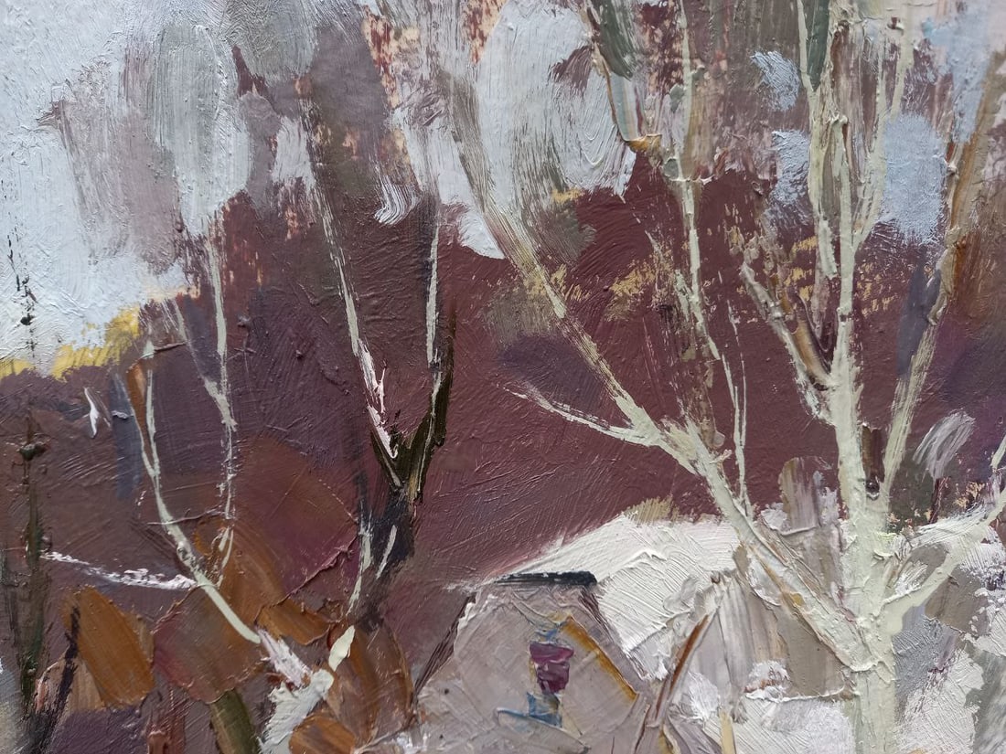 Oil painting Winter street Alex Ditriev - 6