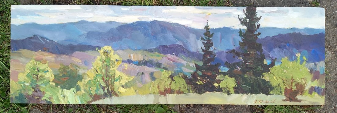 Oil painting Mountain pasture ground Alex Ditriev - 2