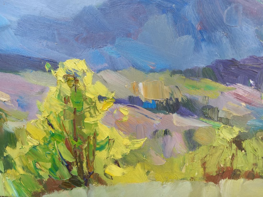 Oil painting Mountain pasture ground Alex Ditriev - 4