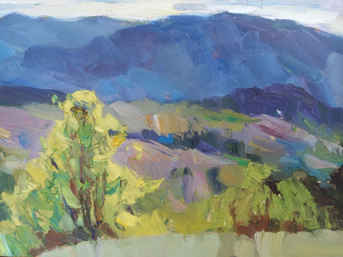 Oil painting Mountain pasture ground Alex Ditriev - 7