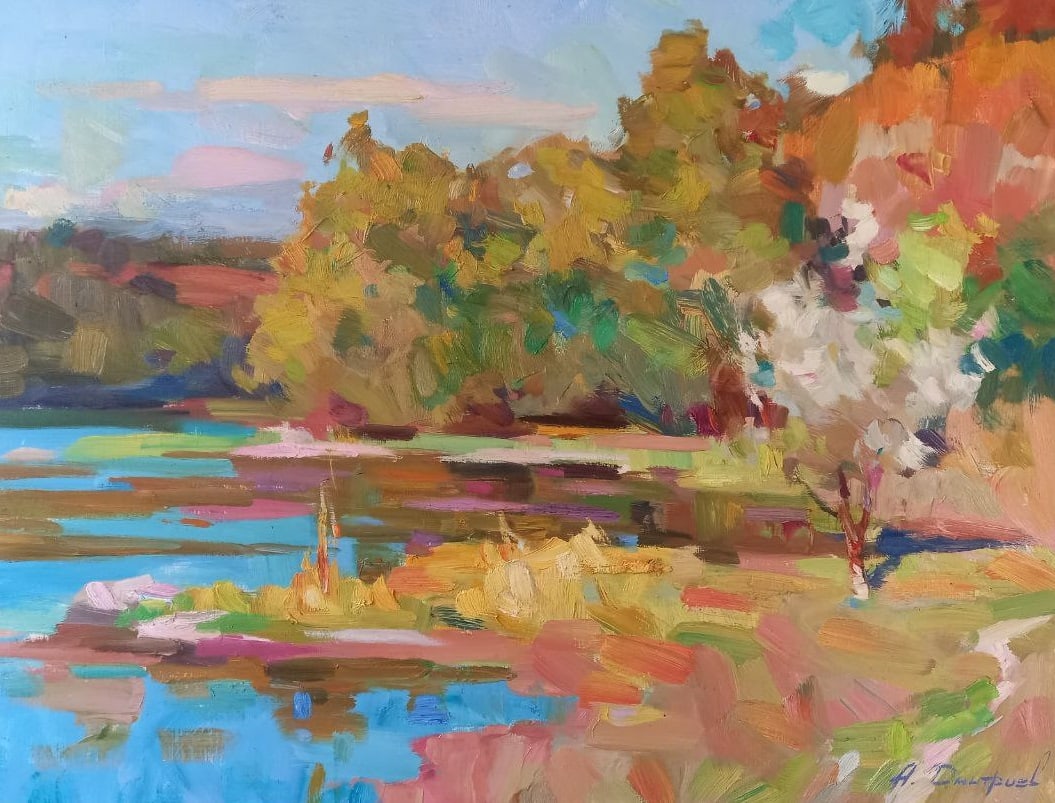 Oil painting spring afternoon Alex Ditriev: 50AD Painter: Alex Ditriev S?ze: 63x48 cm/24.8x18.9 inches Components: oil, canvas Original painting from our collection ERA: Short information: Alex was born on May 10, 1977 in the city of Nikolaev. 