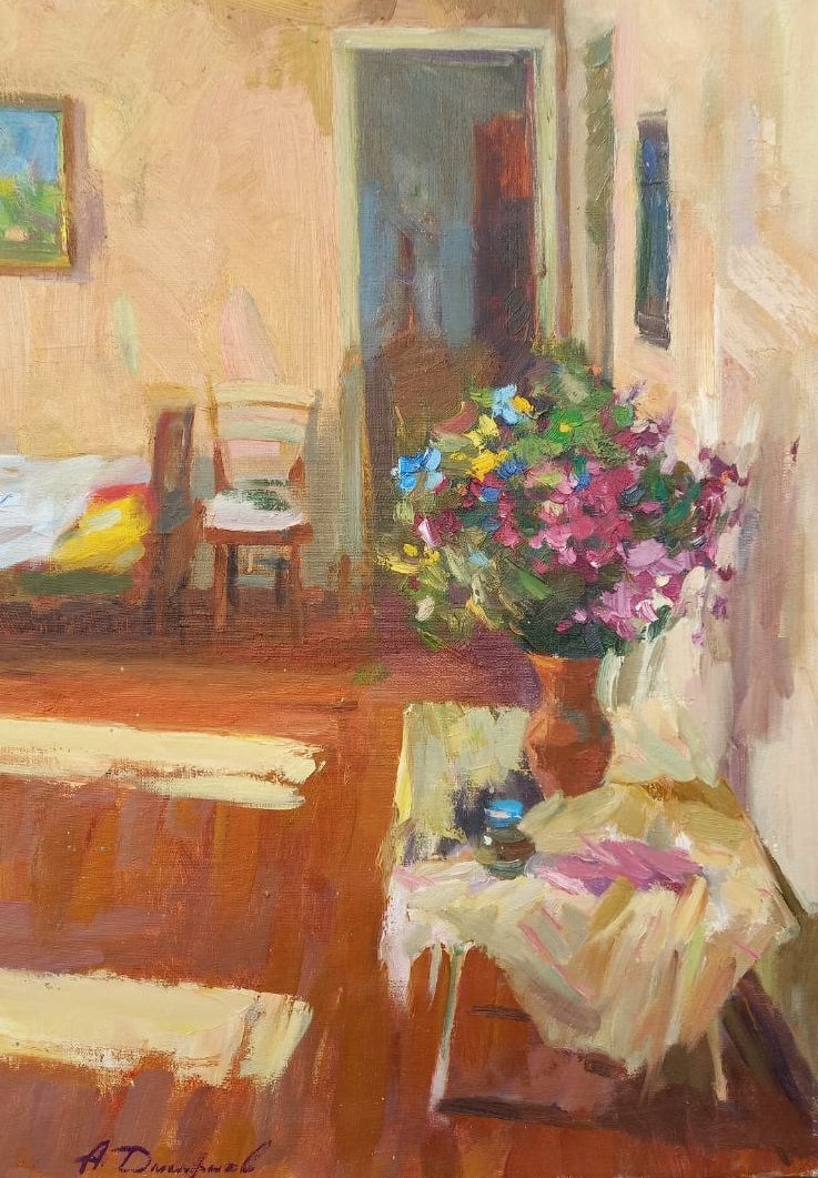 Oil painting nice morning Alex Ditriev: 54AD Painter: Alex Ditriev S?ze: 50x70 cm/19.7x27.6 inches Components: oil, canvas Original painting from our collection ERA: Short information: Alex was born on May 10, 1977 in the city of Nikolaev. 