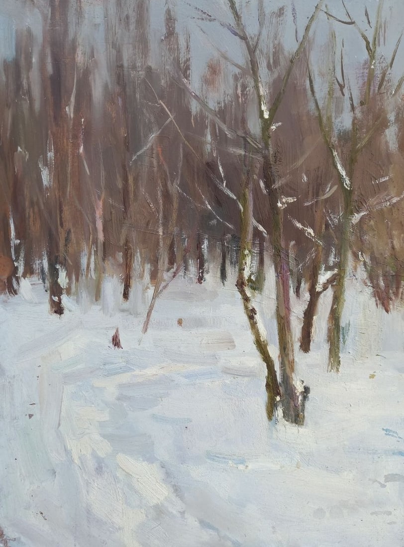 Oil painting In the park Alex Ditriev: 66AD Painter: Alex Ditriev S?ze: 41x30.5 cm/16.1x12.4 inches Components: oil, cardboard Original painting from our collection ERA: Short information: Alex was born on May 10, 1977 in the city of