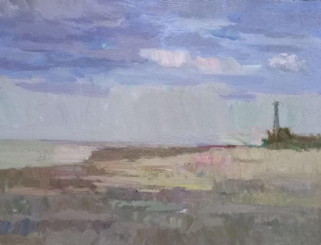 Oil painting Lighthouse Alex Ditriev: 72AD Painter: Alex Ditriev S?ze: 65x48.5cm/25.6x19.1 inches Components: oil, cardboard Original painting from our collection ERA: Short information: Alex was born on May 10, 1977 in the city of