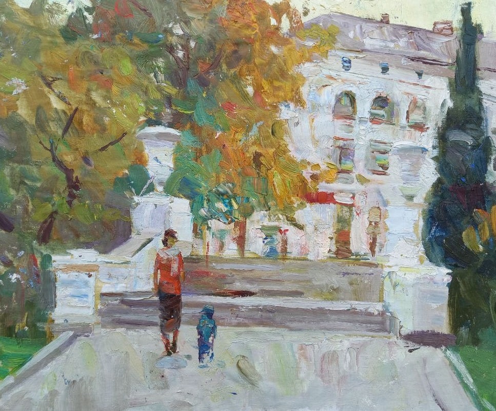 Oil painting Square Alex Ditriev: 82AD Painter: Alex Ditriev S?ze: 49x59 cm/19.3x23.2 inches Components: oil, canvas Original painting from our collection ERA: Short information: Alex was born on May 10, 1977 in the city of Nikolaev. 